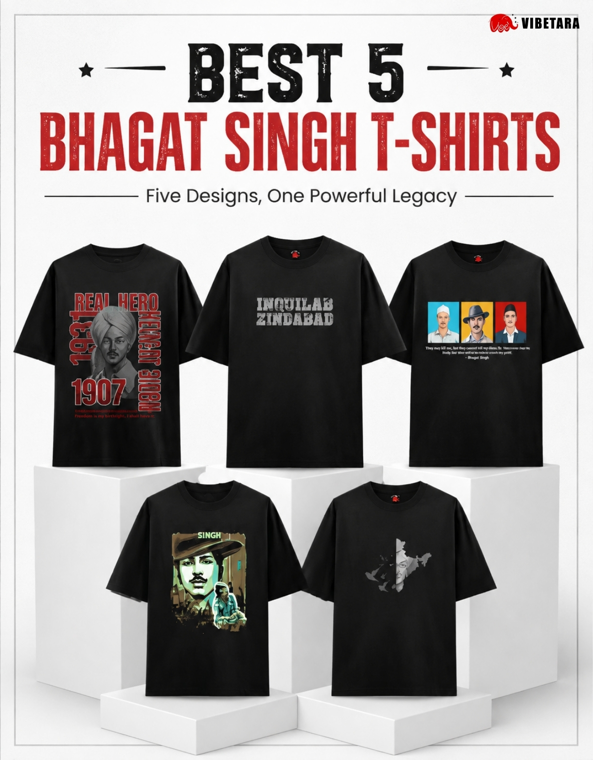 Best 5 Bhagat Singh T-Shirts: Five Designs, One Powerful Legacy
