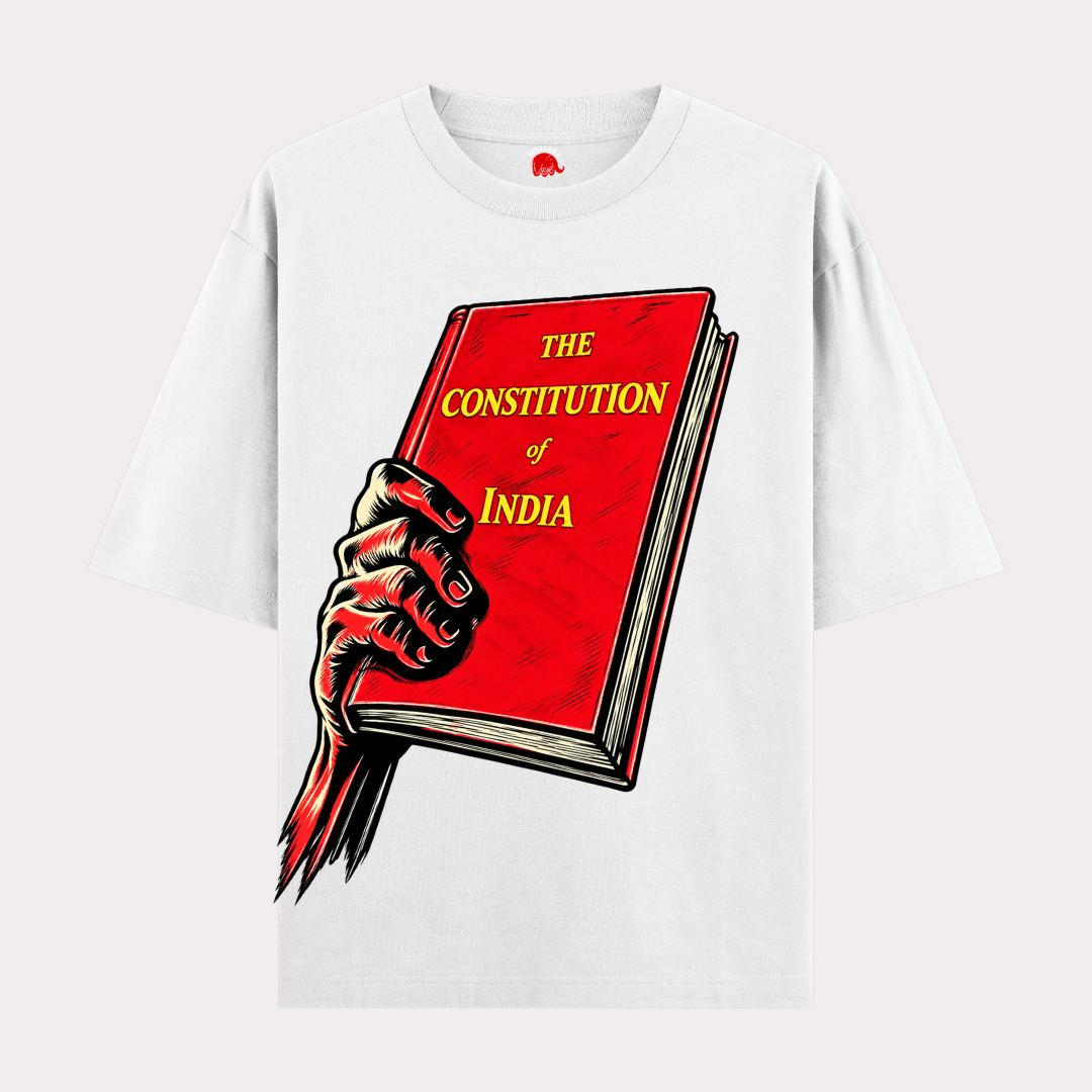 VIBETARA | Constitution of India T-Shirt | Powerful Graphic Tee | Patriotic Streetwear Cotton T-Shirt for Men & Women