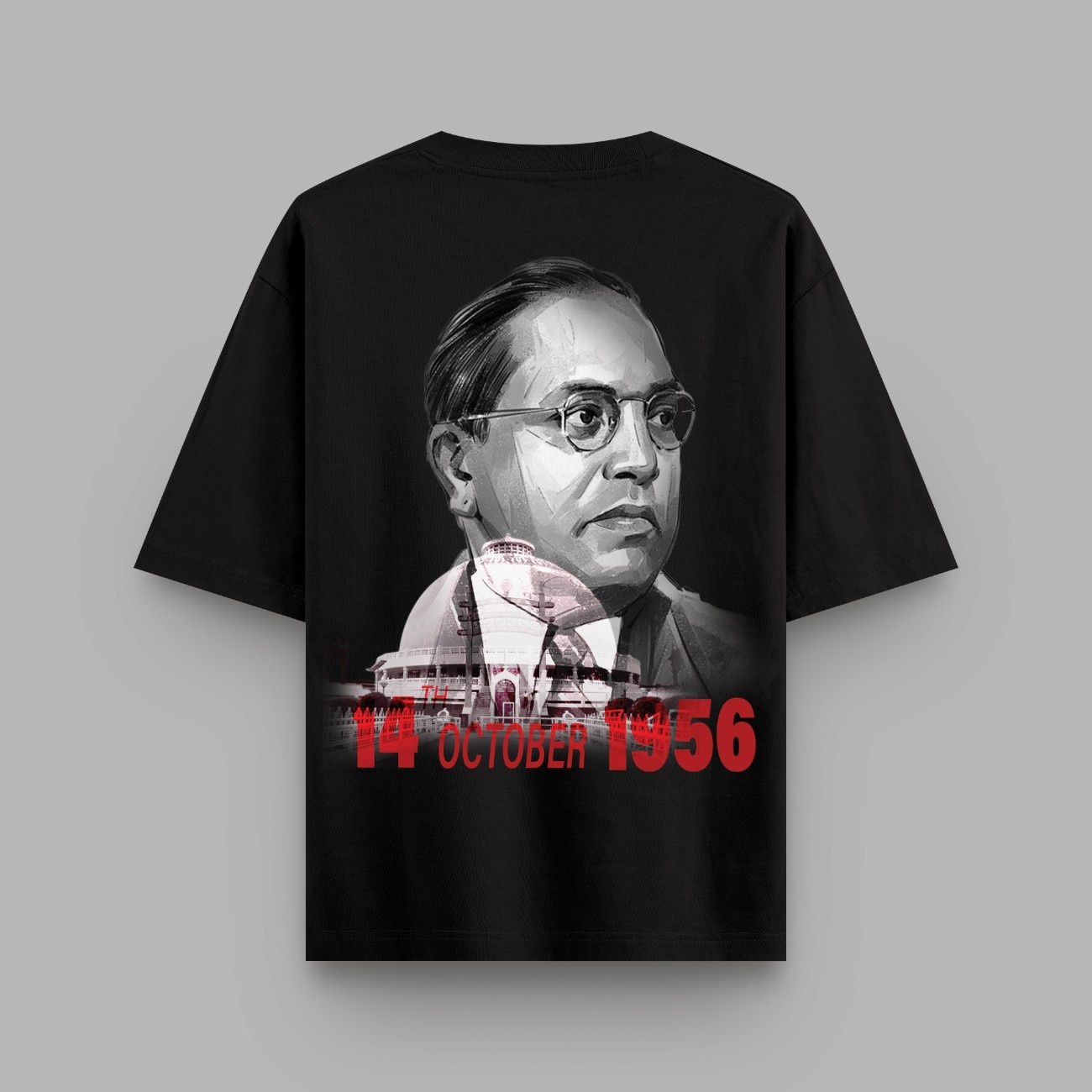 Vibetara - Diksha Bhoomi t-shirt - 14 October 1956 - Ambedkar Tees - Casual Wear Round Neck - Oversized Tshirt