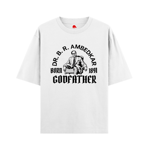 VIBETARA | Dr BR Ambedkar Godfather T-Shirt | Premium Black Graphic Tee | Unisex Streetwear Cotton T Shirt | Oversized & Regular Fit