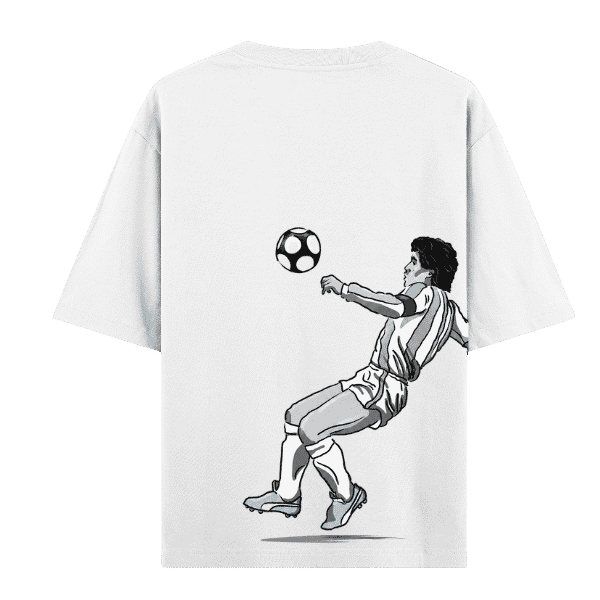 Vibetara-Maradona Legacy Quote Oversized T-Shirt | Vintage Football Inspiration Tee
