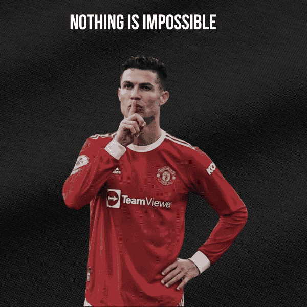 Vibetara-Nothing Is Impossible Ronaldo Oversized T-Shirt | Motivational Football Graphic Tee