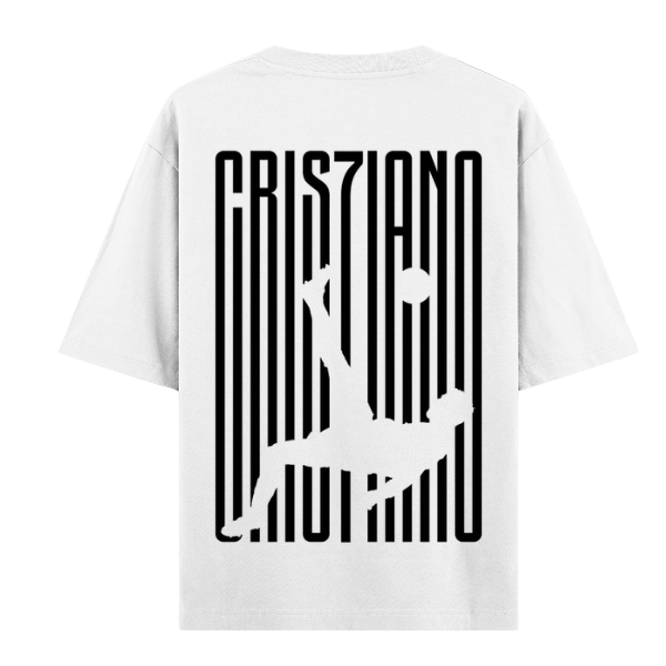 Vibetara-Cristiano Football Legend Graphic Oversized T-Shirt | Soccer Fan Printed Tee