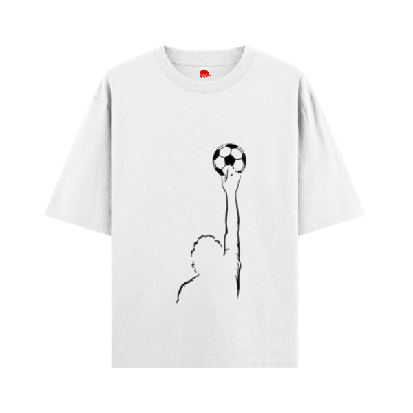 Vibetara-Reach for Glory Football Oversized T-Shirt | Minimal Sports Graphic Tee