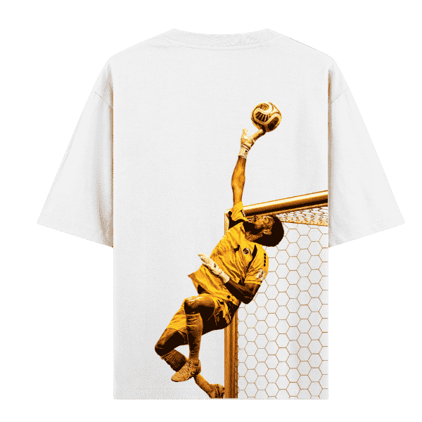Vibetara-Great Wall Goalkeeper Oversized T-Shirt | Legendary Save Football Graphic Tee