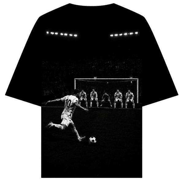 Vibetara-Final Shot Football Oversized T-Shirt | Iconic Match Moment Graphic Tee