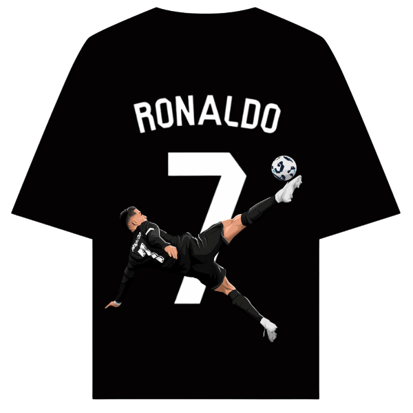 Vibetara-Ronaldo 7 Signature Oversized T-Shirt | Iconic Football Graphic Tee