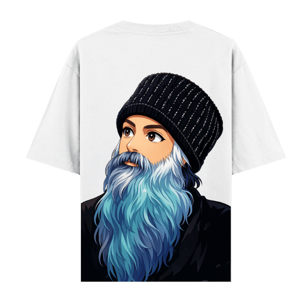 Anime Bearded Sage Graphic T-Shirt – “Don’t Try to Understand Life, Live It” Oversized Tee