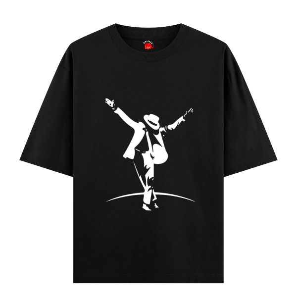 Vibetara-King of Pop Moonwalk Silhouette Oversized T-Shirt