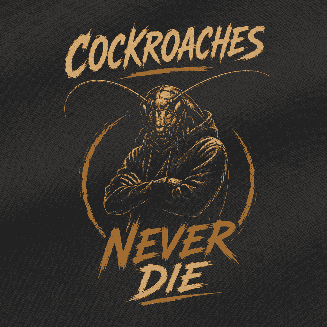 Vibetara-Cockroaches Never Die Oversized T-Shirt | Trending Cockroach Graphic Tee