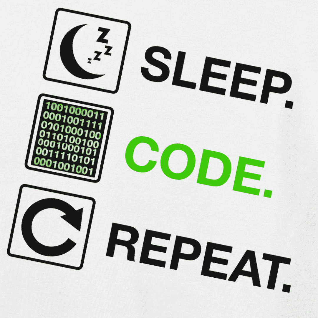 Vibetara-Sleep Code Repeat Oversized & Regular T-Shirt | Programmer Graphic Tee | 100% Cotton