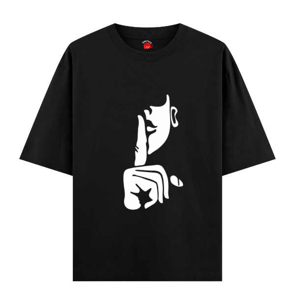 Vibetara-Silent Attitude Graphic Oversized T-Shirt for Men & Women | Minimal Aesthetic Printed Tee