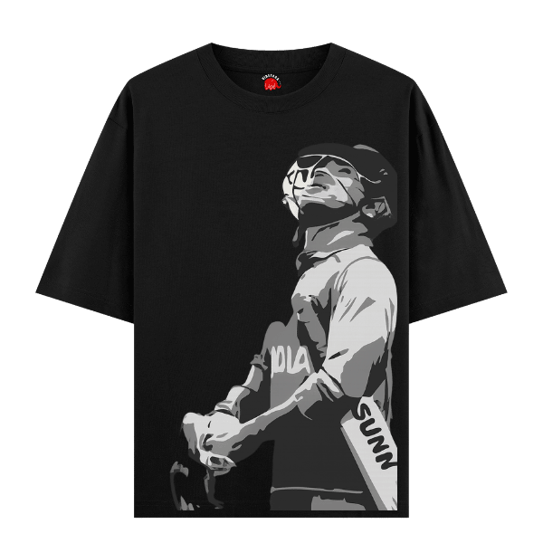 Vibetara-Mahi Legend Cricket Graphic Oversized T-Shirt | Iconic Cricket Fan Tee