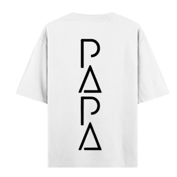 Vibetara-Papa Typography Graphic Oversized T-Shirt for Men & Women | Minimal Family Love Printed Tee